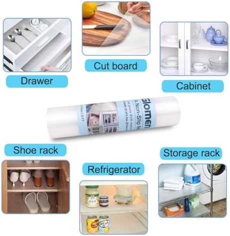 Shelf Liner, Non-Slip Cabinet Liner, Washable Oil-Proof for Kitchen Cabinet, Shelves, Refrigerator, Storage, Desks, 12 Inches x 20 FT