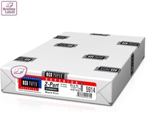 NextDayLabels Carbonless NCR Paper, 2 Part Reverse #5887, 8.5" x 11"