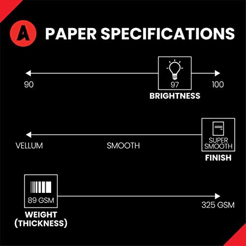 Accent Opaque White Printer Paper, 8.5” x 11” 24lb Bond/60lb Text Copy Paper – 500 Sheets (1 Ream) – Premium Computer Paper with Smooth Finish, 97 Bright, 89gsm – Multipurpose White Paper – 109355R