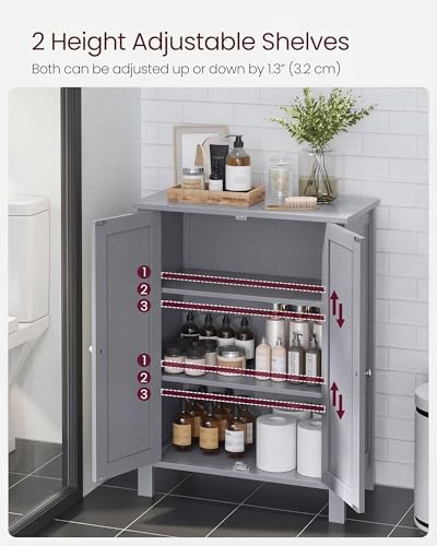 VASAGLE Floor Storage Cabinet, Freestanding Storage Unit with 3 Drawers, 1 Adjustable Shelf, for Bathroom Living Room Dining Kitchen, 11.8 x 23.6 x 31.5 Inches, Cloud White UBBC049WH01S