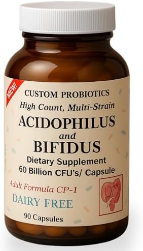 Custom Probiotics CP-1 Adult Formula – 60 Billion CFU Probiotic Supplement – 5 Strain High Potency Probiotics for Digestive & Gut Health