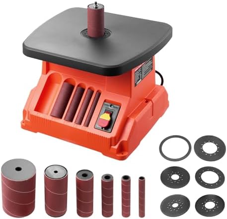 VEVOR Oscillating Spindle Sander, 2400RPM Benchtop Spindle Sander with 6 Sleeves (1/2"-3")