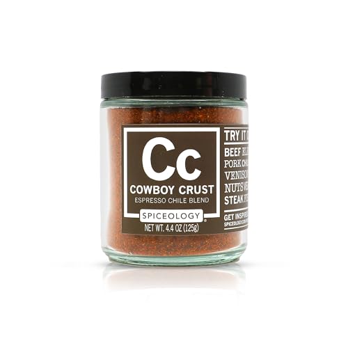 Spiceology Cowboy Crust Espresso Chile Seasoning, 4.4 oz | Bold Coffee Spice Blend & Dry Rub For Beef Brisket, Pork Chops, Steak, Chicken Thighs & Ribs
