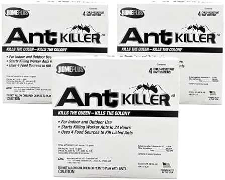 Homeplus™ Ant Killer AB, Metal Bait Station, Ants Killer for House, Ant Traps Indoor & Outdoor, 12 Pack