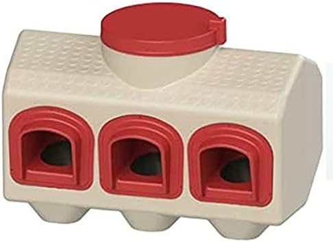OverEZ Chicken Feeder - Holds 50 Pounds of Feed - Inside or Outside Hen Coop - Large Gravity Fed Automatic Poultry Dispenser - No Waste Rainproof