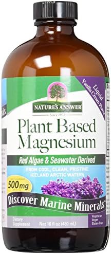 Nature's Answer Marine Based Magnesium, Super Concentrated 500mg | Plant Based | Red Algae & Seawater Derived | Alcohol-Free & Gluten-Free | Vegetarian Capsules 90ct