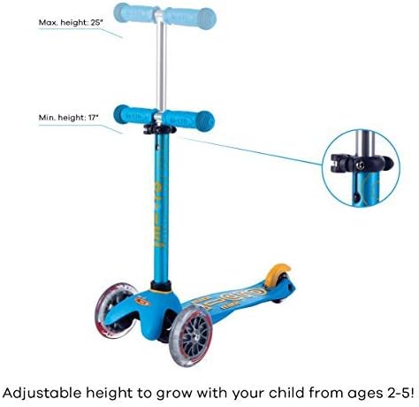 Micro Kickboard | Mini Kids Scooter for Ages 2-5 | Children up to 110 lbs | 3 Wheel Lean-to-Steer Design | Adjustable T Bar | Smooth Ride PU Wheels