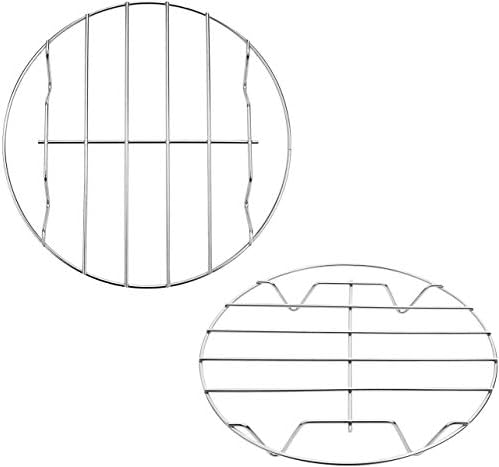 8 Inch Cooking Rack Round 304 Stainless Steel Cooling Racks Baking and Cooling Steaming Rack w Stand Cookware for Air Fryer Pressure Cooker Canning 2Pcs