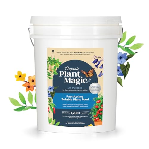 Organic Plant Magic Fertilizer & Plant Food for House Plants & Garden 1/2lb | Makes 32+ Gal of Organic Water Soluble Fertilizer for Plant Growth use on Vegetables, Flowers, Gardens & Indoor House Plants