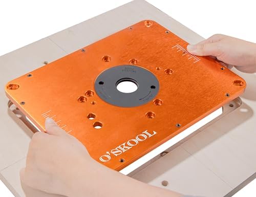 O'SKOOL Router Table Insert Plate Template Kit for 9-1/4" × 11-3/4" Plates | MDF Routing Guides, Router Bits