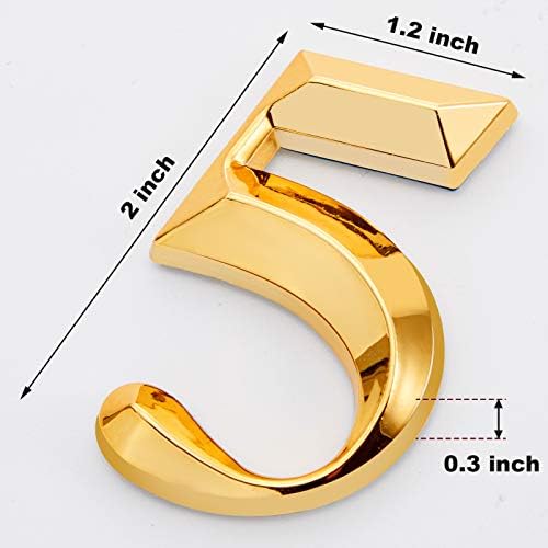 Jetec 10 Pieces 3D Mailbox Numbers 0-9 Self Adhesive 2 Inch Address Numbers Stickers Door House Style Street Mailbox Sign for Apartment Home and