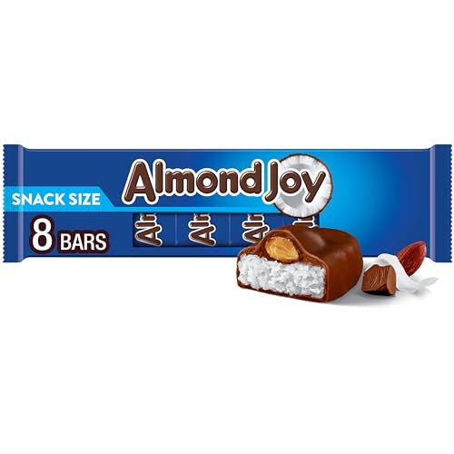 ALMOND JOY Coconut and Almond Chocolate Snack Size, Candy Bars, 0.6 oz (8 Count)