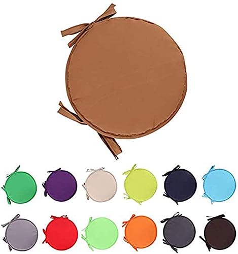 Indoor/Outdoor Chair Pads Round Seat Cushions Garden Patio Home Cushions - Diameter 38cm (2pcs,Red)
