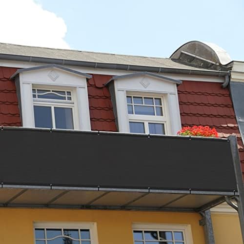 SUNLAX 3'x10' Black Balcony Privacy Screen Fence Windscreen 90% UV Block