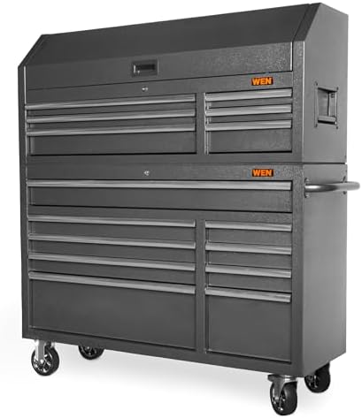 WEN 52-Inch Premium Rolling Tool Cabinet, Black, Heavy Duty 21-Gauge Powder-Coated Steel Construction, for Garage and Workshop (GG532B)