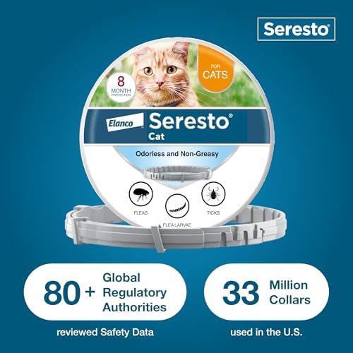 Seresto Large Dog for Dogs Over 18 lbs. & Seresto for Cats Vet-Recommended Flea & Tick Treatment & Prevention Collars | 8 Months Protection Each