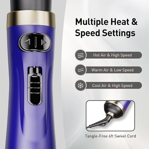 Beautimeter Hair Dryer Brush 3-in-1 Hair Styler, Rotating Blow Dryer Brush with 2-Inch and 1.5-Inch Brushes