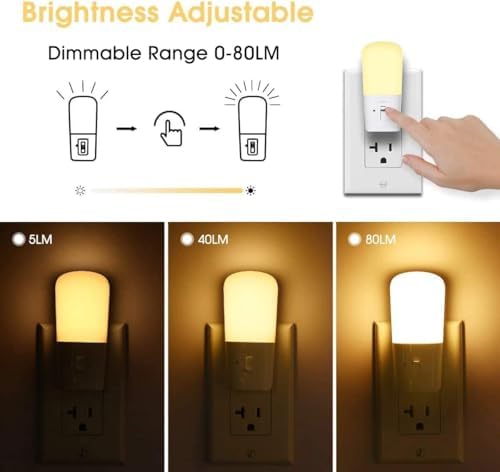 LOHAS-LED Plug in Night Light, Dimmable LED Night Lights Dusk to Dawn 2Pack
