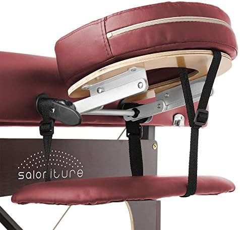 Saloniture Professional Portable Lightweight Bi-Fold Memory Foam Massage Table with Reiki Panels - Includes Headrest, Face Cradle