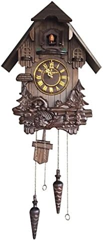 Wall Cuckoo Clocks Black Forest Wooden Cuckoo Clock. Black Forest Hand-Carved Cuckoo Clock. Bright Cuckoo Bird Sounds On The Hour and Chime Has