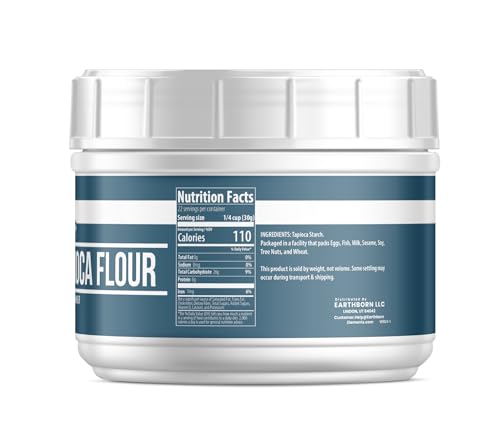 Earthborn Elements Tapioca Flour (1.5 lb), Gluten-Free Baking, Thickener for Sauces