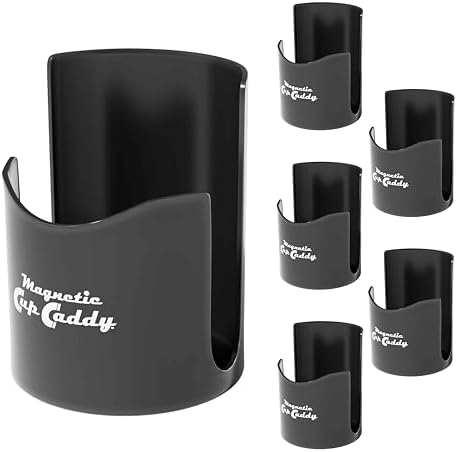 Master Magnetics Magnetic Cup Holder - Caddy for Bottles, Glasses, and Cans - Fits on Fridge, Lawnmower, Forklift, Cart, or Ladder - Heavy-Duty Magnet