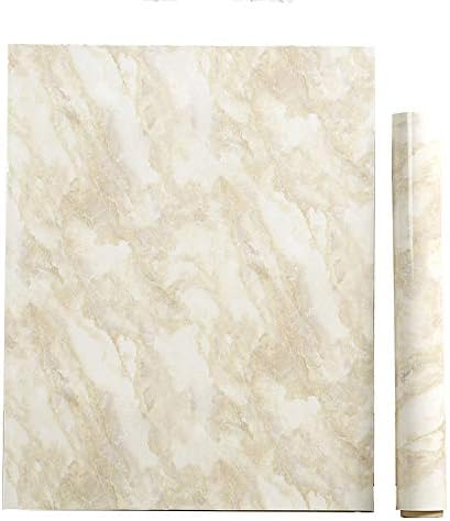PoetryHome Removable Vinyl Beige Marble Contact Paper for Countertop Table Backsplash Self Adhesive Waterproof Marble Wallpaper Roll 15.7x117 Inches