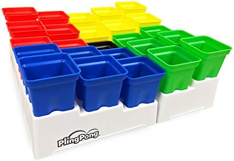 Buffalo Games PlingPong Plinko Bounce Board, 2-4 Players, Family Game Night | Team Play & Speed Rounds, 25 Cups, 9 Balls, 4 Trays & Instructions
