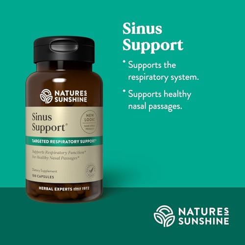 Nature's Sunshine Sinus Support EF Herbal Supplement – Targeted Respiratory Support, Healthy Nasal Passages, Ephedra-Free, 100 Vegcaps