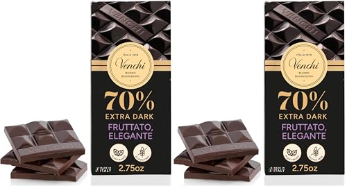 Venchi - Venezuelan Cocoa Blend - 85% Dark Chocolate Bar, 2.46oz - Single Origin Premium Fine Chocolate - Naturally Gluten Free - Vegan