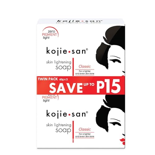 Kojie San Skin and Body Brightening Soap - Original Kojic Acid, Dark Spot Remover Bar Soap with Glycerin & Tea Tree Oil - 65g x 2 Bars
