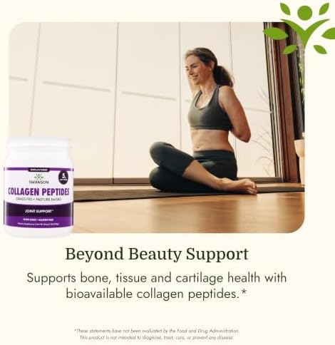 Swanson High Plains Collagen Hydrolysate Peptides, Unflavored (1 lb) | For Adults over 30 Seeking Hair, Skin, Nail, and Joint Support, Unflavored Peptides with No Fillers or Flavors