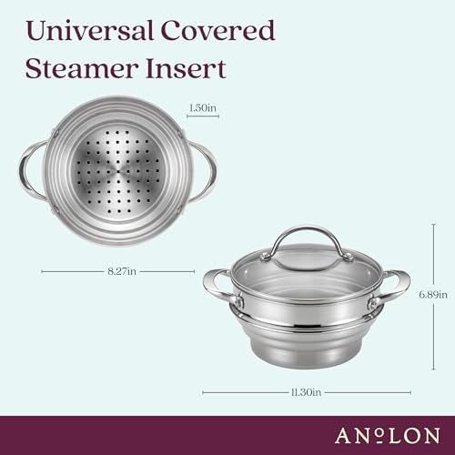 Anolon Classic Stainless Steel Universal Covered Steamer Insert