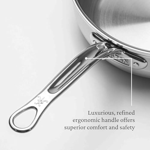 Hestan ProBond Forged - Professional Clad Stainless Steel All-In-One Pan, 5 Quart, with Helper Handle, Induction Compatible