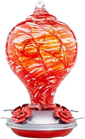 Muse Garden 32OZ Humming Bird Feeder Ant Moat,Gifts for Bird Lover,Gardening Backyard Decor Hummingbird Nectar Capacity,Nebula