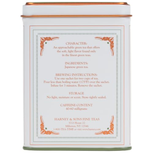 Harney & Sons Classic Japanese Sencha Green Tea, 20 Sachets in Tin | Japanese sencha green tea from Shizuoka with a smooth, fresh flavor. Contains caffeine.
