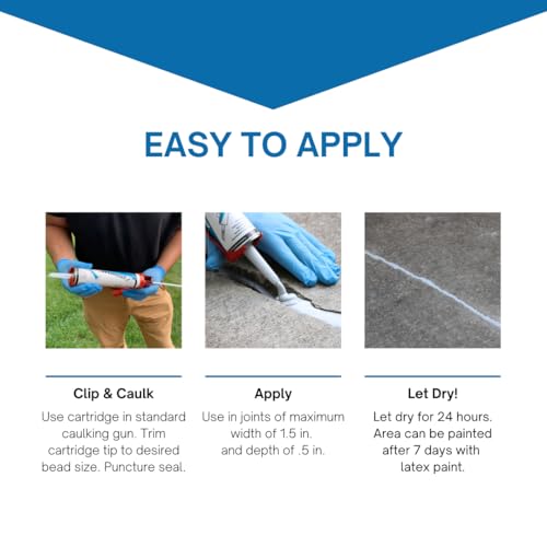 Akonaflex Self-Leveling Concrete Repair, 10 Ounces | Concrete Caulk Compound, Self-Leveling Expansion Joint Sealant, Filler for Repairing Cracks, Floors