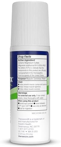 Theraworx Muscle Cramps Relief Foam with Magnesium Sulfate, 7.1oz (1 Count) | Clinically Trusted, Fast-Acting Muscle & Leg Cramp Relief, Made with Magnesium Sulfate. Paraben-Free, no mess or strong odor.