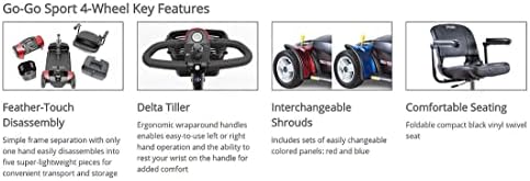 Pride Mobility S74 Go-Go Sport 4-Wheel Electric Mobility Scooter For Adults