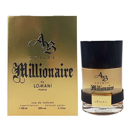 Lomani Ab Spirit Millionaire Eau De Toilette Spray for Men, Gold , 3.3 Ounce