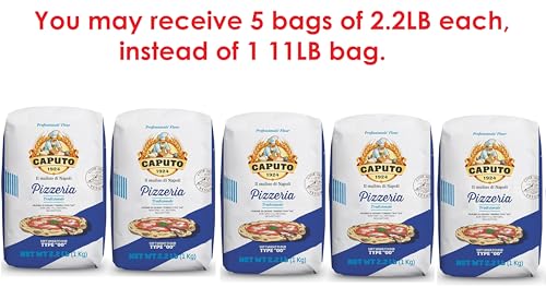 Antimo Caputo Pizzeria Flour Blue, 11 Pound (5Kg) Bag - Italian 00 Flour - Soft Wheat for Pizza Dough - Makes that Perfectly Elastic, Chewy