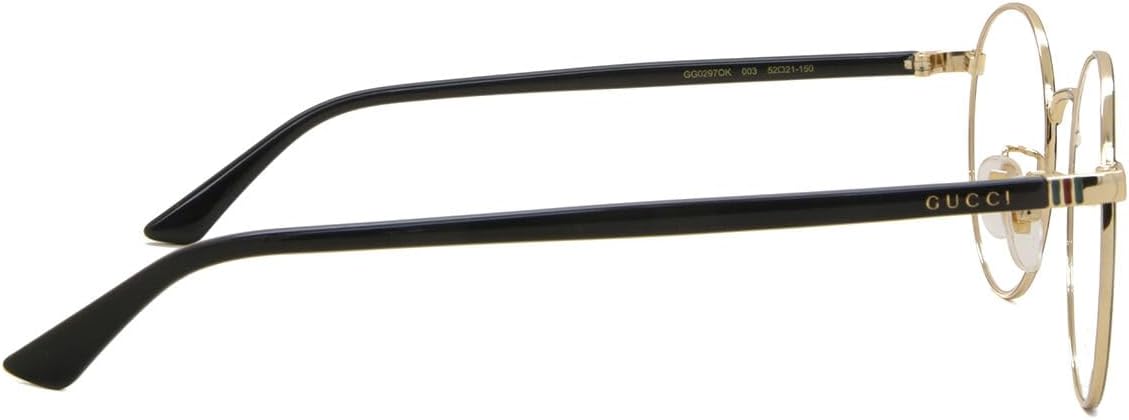 Gucci GG0297OK Trendy Round Metal Eyeglasses 52mm