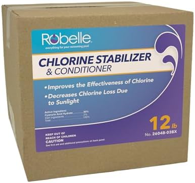 Robelle 4-Pounds Premium Chlorine Stabilizer and Conditioner | Concentrated Cyanuric Acid for Pools, Pool Stabilizer, Helps Chlorine Last Longer, 6 oz raises CYA 10 ppm per 5,000 gallons