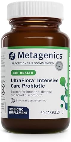 Metagenics UltraFlora Intensive Care Probiotic - 20 Billion CFU Clinically Tested Lactobacillus plantarum 299v* - Supports Digestive Health & Bowel