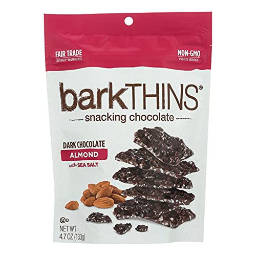 Bark Thins Toasted Coconut with Almonds Dark Chocolate Snacks, 4.7 Ounce - 12 per case.