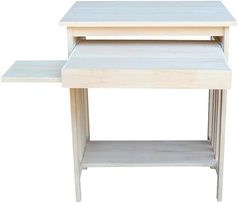 International Concepts Unfinished Mission Wood Computer Cart