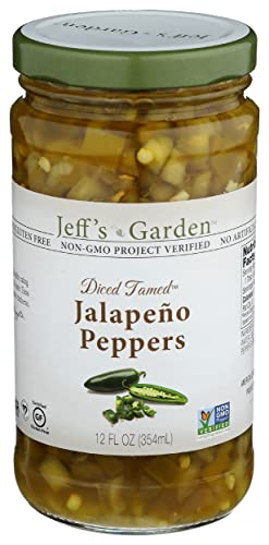 Jeff's Garden, Peppers Diced Tamed Jalapeno, 12 Fl Oz