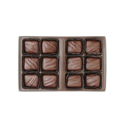 Vermont Nut Free Chocolates Boxed Chocolate Caramels (Assorted Chocolate) 12-Piece, Nut-Free, Egg-Free, Kosher