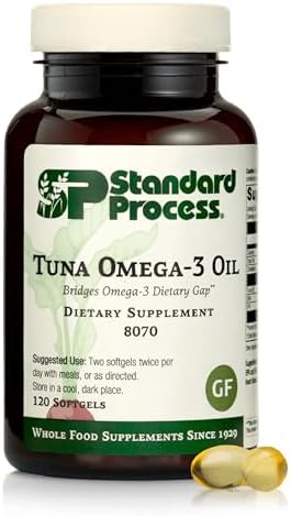 Standard Process Tuna Omega-3 Oil - Brain & Eye Health Support Supplement - Essential Fatty Acid Supplement with Omega-3 - Nutritional Supplement to