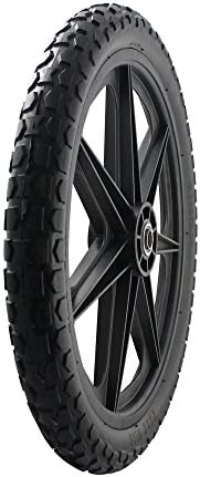 Marathon 92010-2PK Flat-Free 20" Tire and Wheel Assembly, Centered Hub, Ball Bearings, Heavy-Duty Plastic Spoked Wheel, Replacement for Rubbermaid Big Wheel and other Carts, Easy Install, 2 Pack